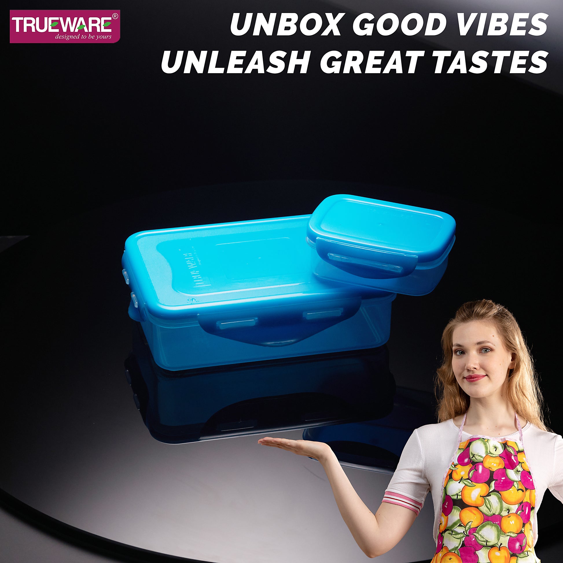 Trueware Tiffinline School Mate Plastic Kids Lunch Box Big Box | 500 ML & Small 150 ML