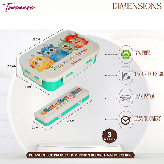 Trueware Pluto Lunch Box 2 Compartment Leak-Proof BPA Free Stainless Steel