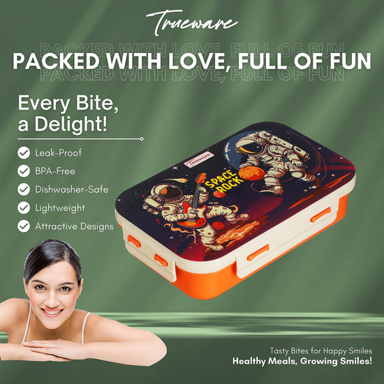 Trueware Pluto Lunch Box 2 Compartment Leak-Proof BPA Free Stainless Steel