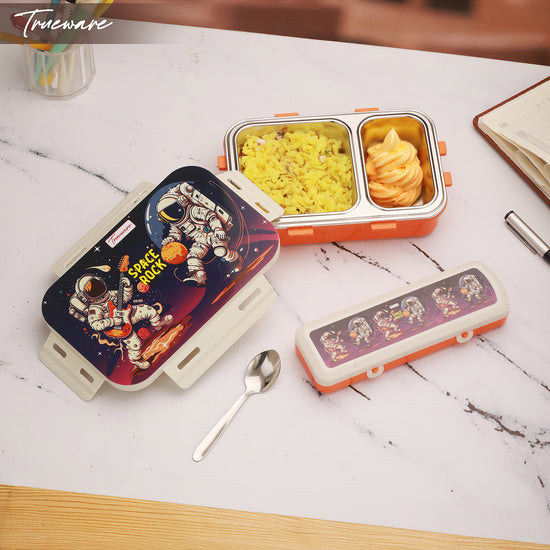 Trueware Pluto Lunch Box 2 Compartment Leak-Proof BPA Free Stainless Steel