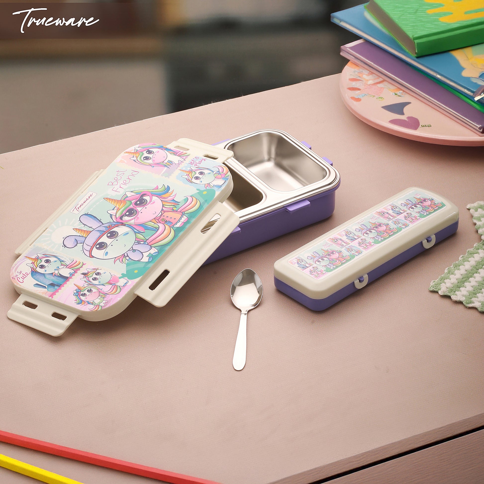 Trueware Pluto Lunch Box 2 Compartment Leak-Proof BPA Free Stainless Steel