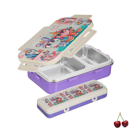Trueware Pluto Lunch Box 2 Compartment Leak-Proof BPA Free Stainless Steel