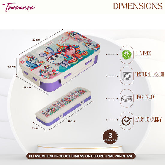 Trueware Pluto Lunch Box 2 Compartment Leak-Proof BPA Free Stainless Steel