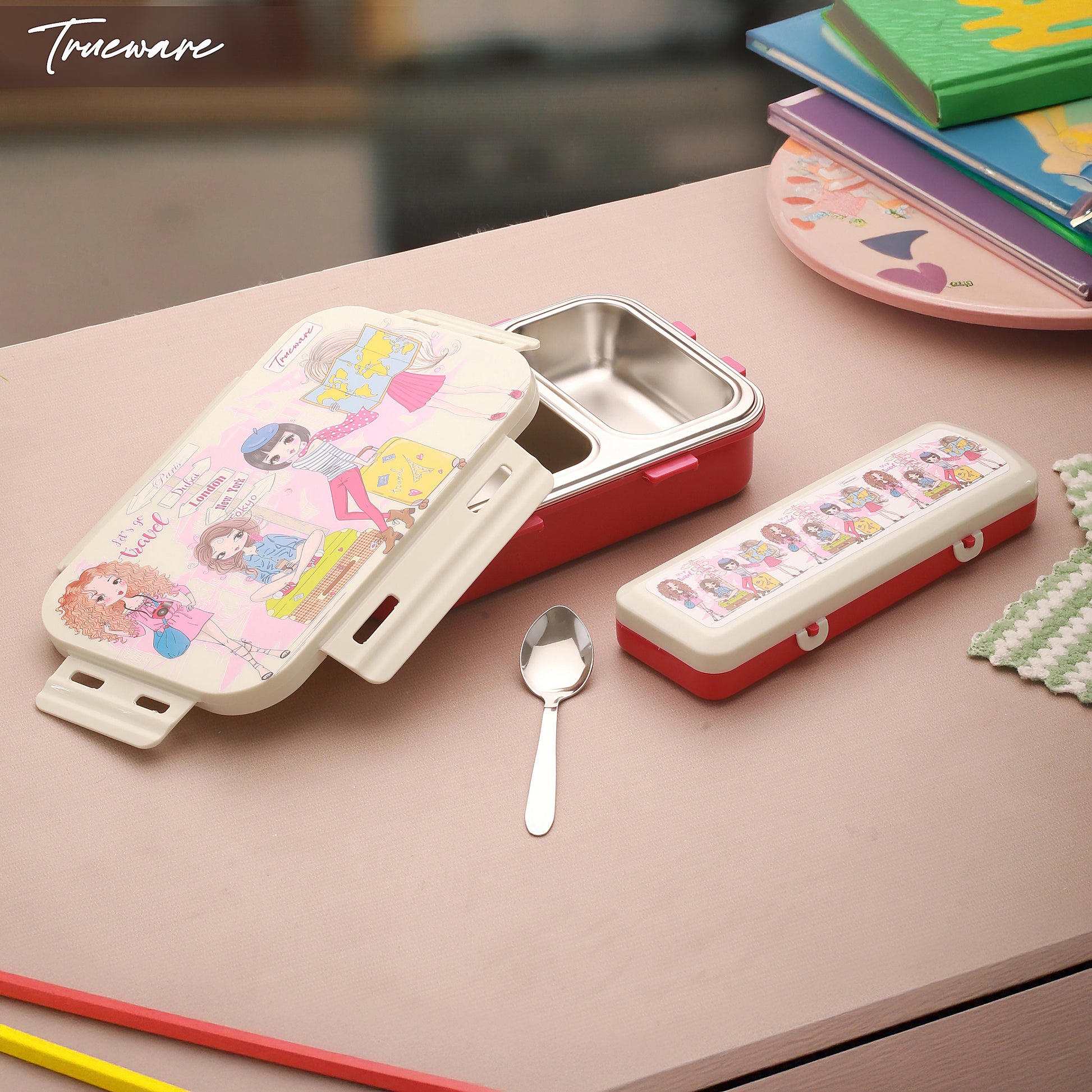 Trueware Pluto Lunch Box 2 Compartment Leak-Proof BPA Free Stainless Steel