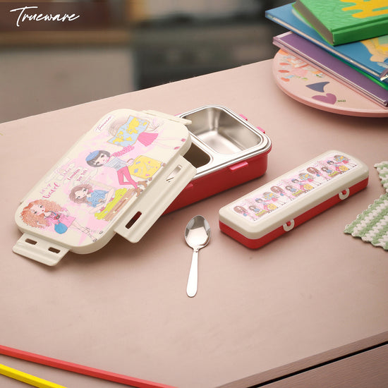Trueware Pluto Lunch Box 2 Compartment Leak-Proof BPA Free Stainless Steel