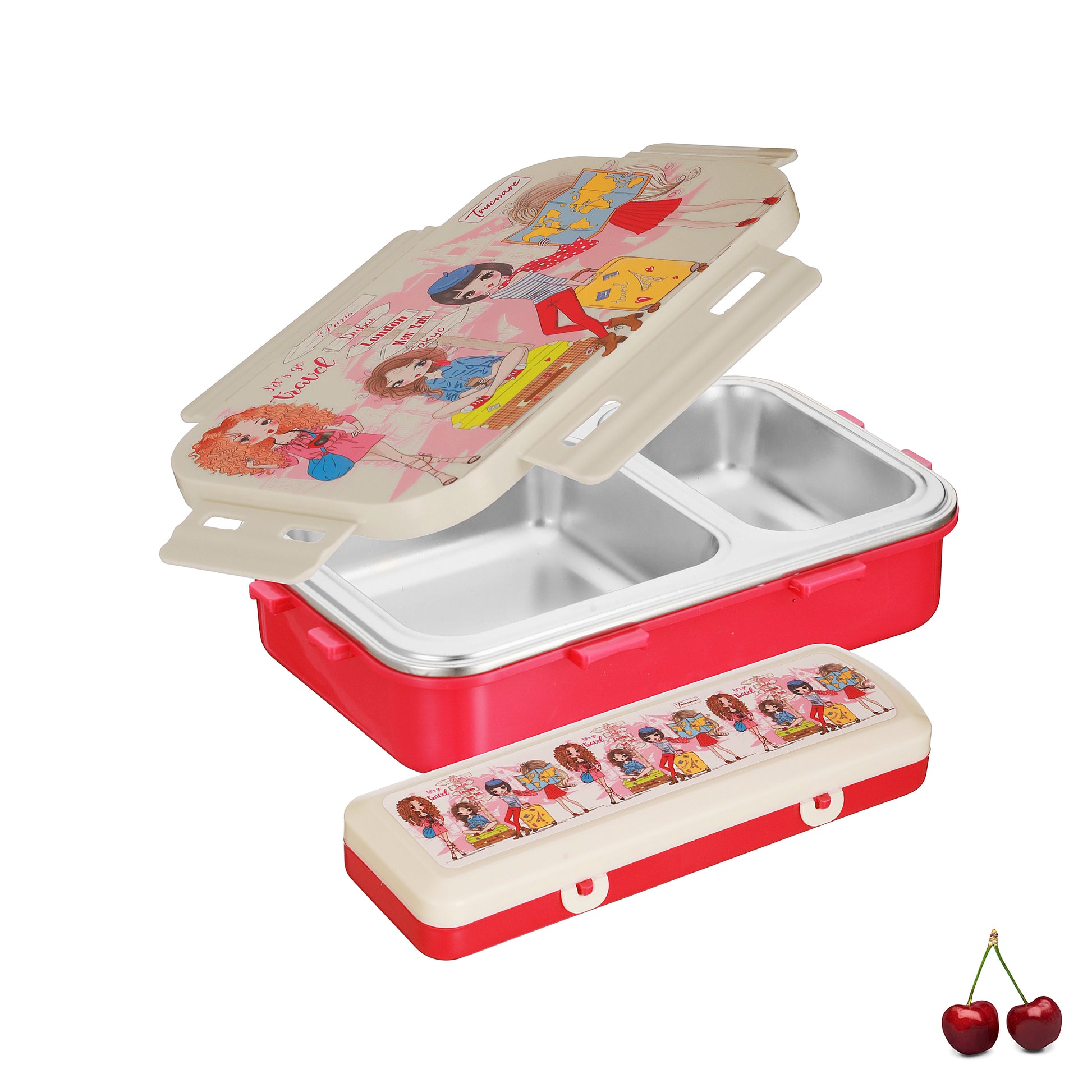 Trueware Pluto Lunch Box 2 Compartment Leak-Proof BPA Free Stainless Steel
