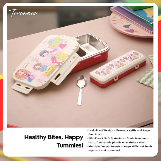 Trueware Pluto Lunch Box 2 Compartment Leak-Proof BPA Free Stainless Steel