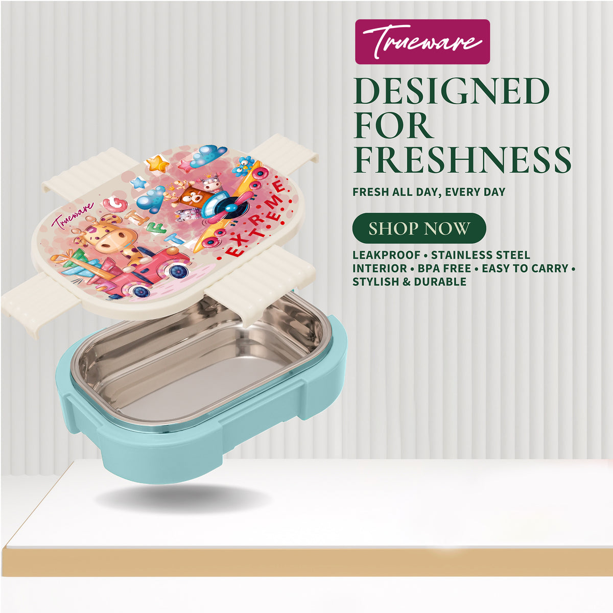 Sleek Lunch Set I Lunch Box with Veggie Container