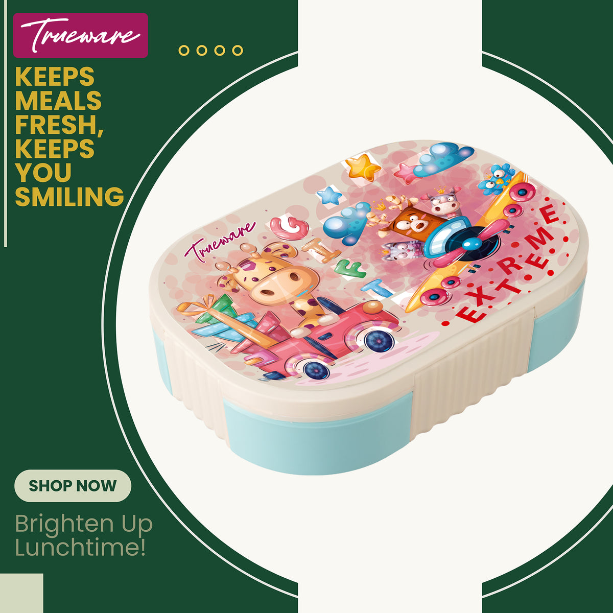 Trueware Sleek Lunch Set I Lunch Box with Veggie Container