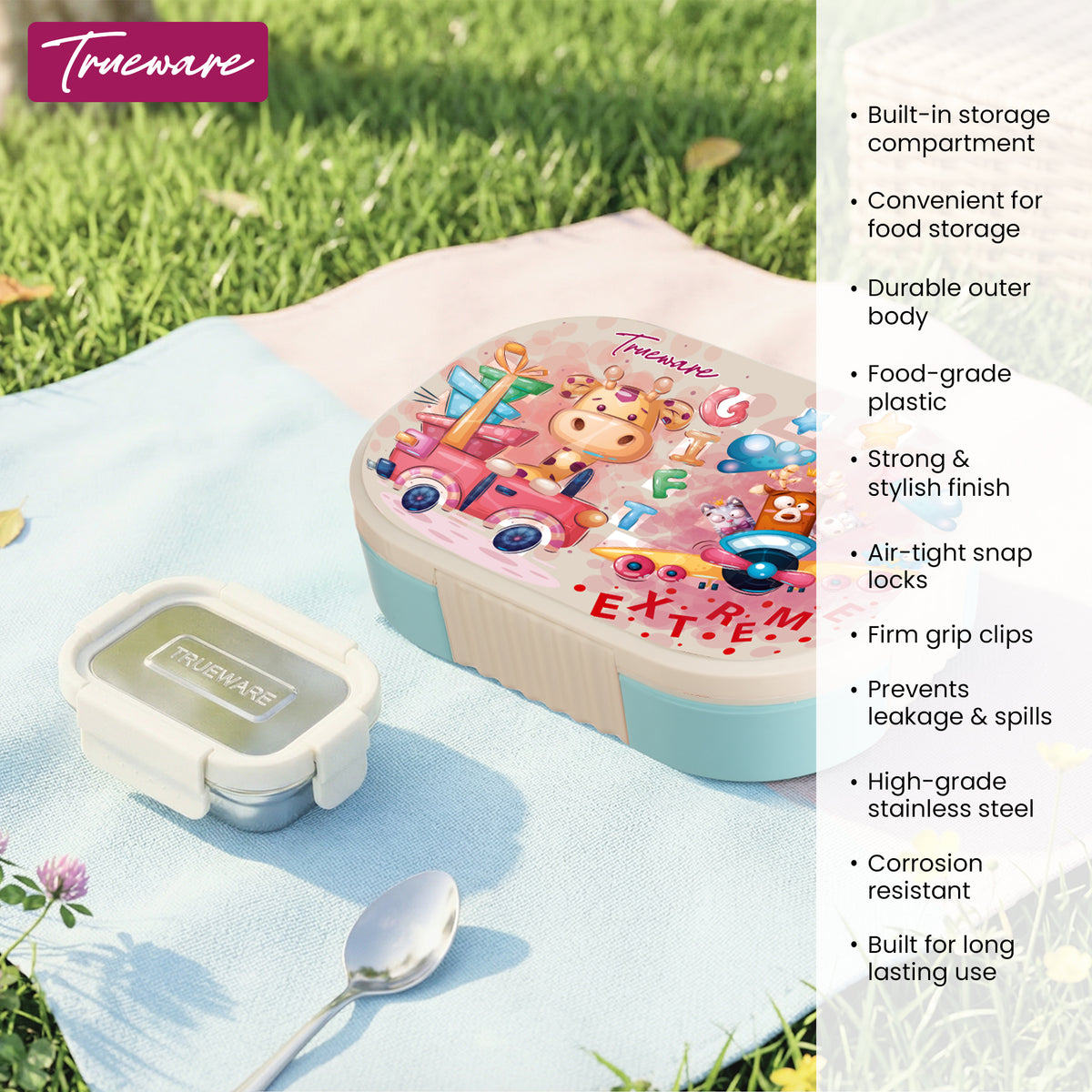 Trueware Sleek Lunch Set I Lunch Box with Veggie Container