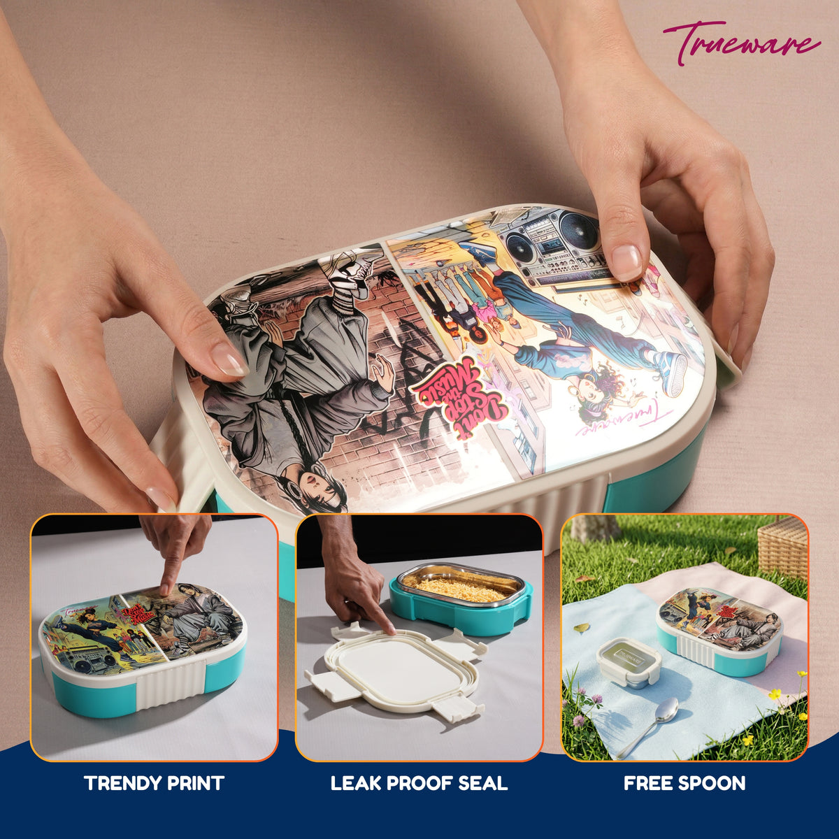 Sleek Lunch Set I Lunch Box with Veggie Container