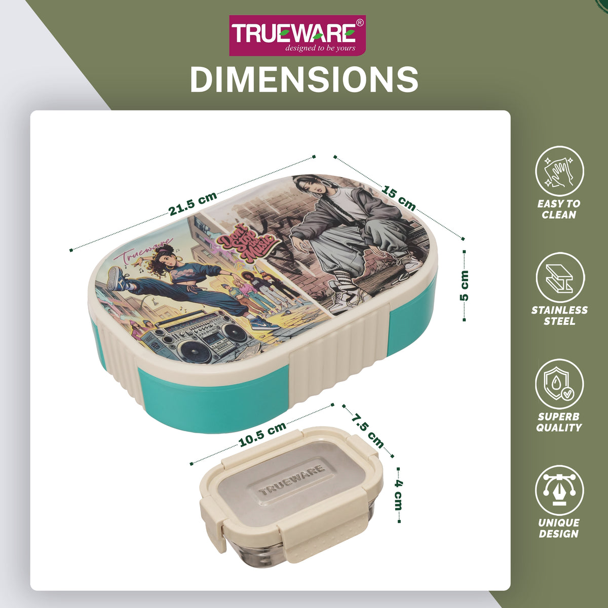 Sleek Lunch Set I Lunch Box with Veggie Container
