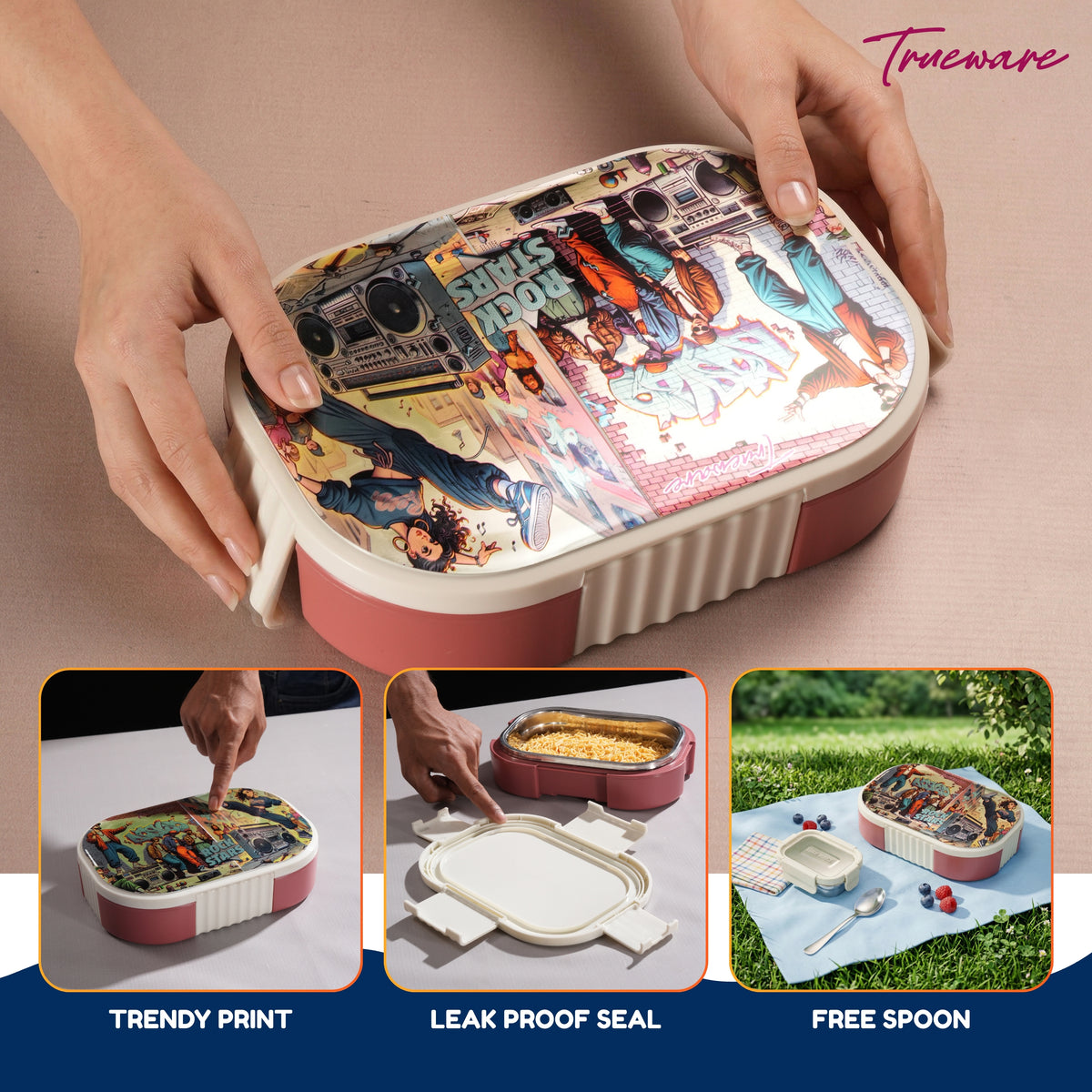 Trueware Sleek Lunch Set I Lunch Box with Veggie Container