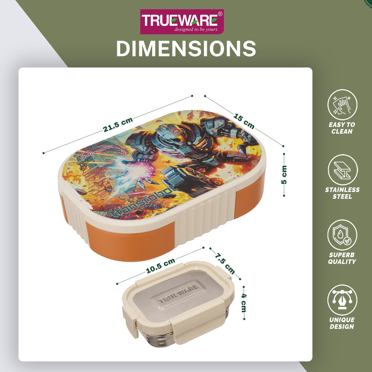 Trueware Sleek Lunch Set I Lunch Box with Veggie Container
