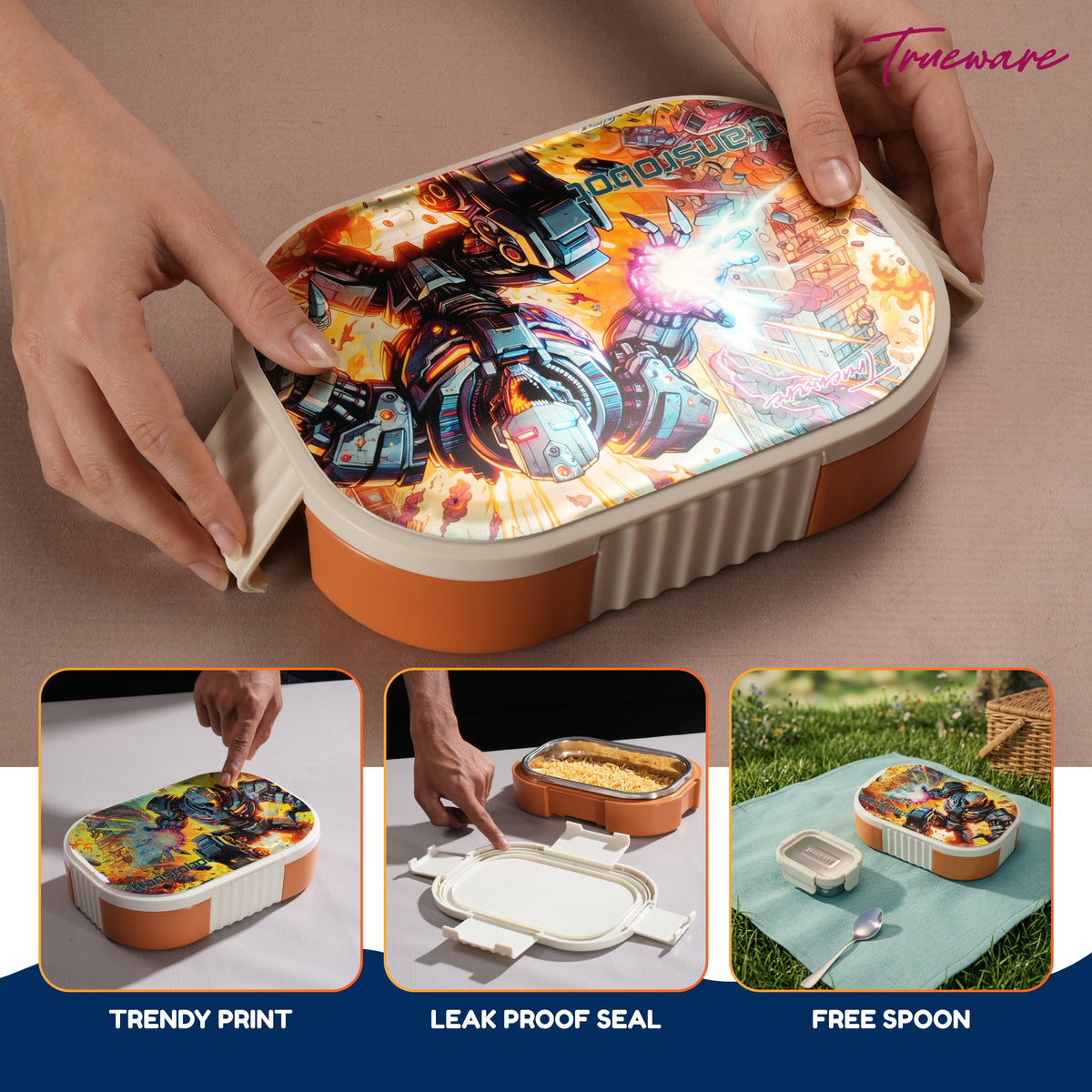 Trueware Sleek Lunch Set I Lunch Box with Veggie Container