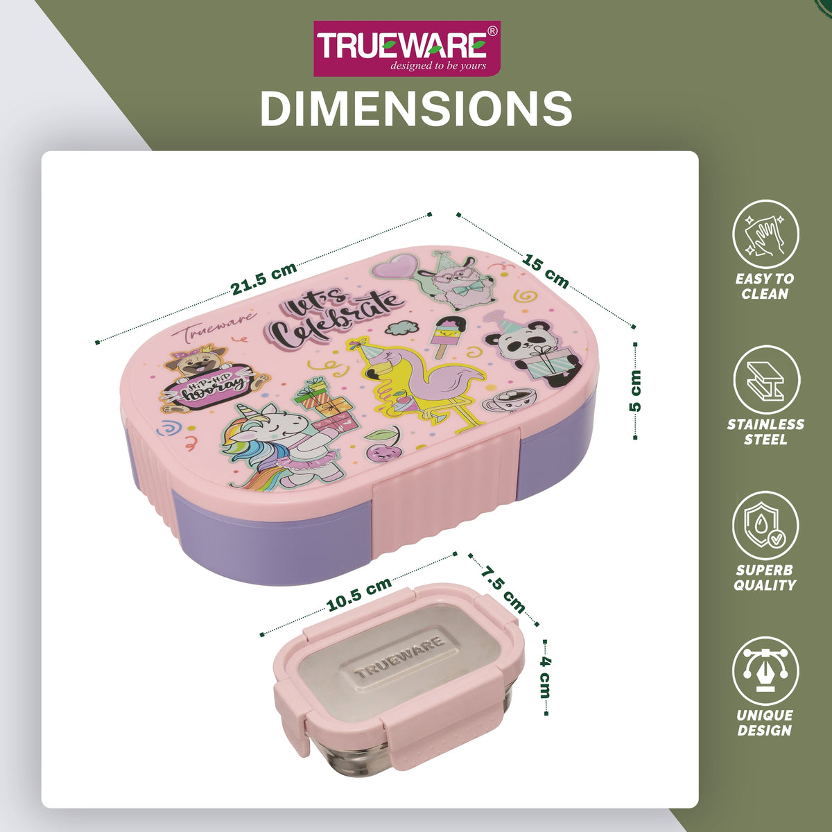 Trueware Sleek Lunch Set I Lunch Box with Veggie Container