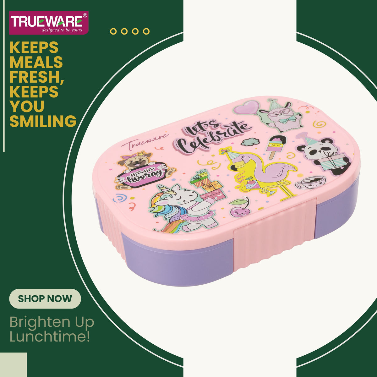 Trueware Sleek Lunch Set I Lunch Box with Veggie Container