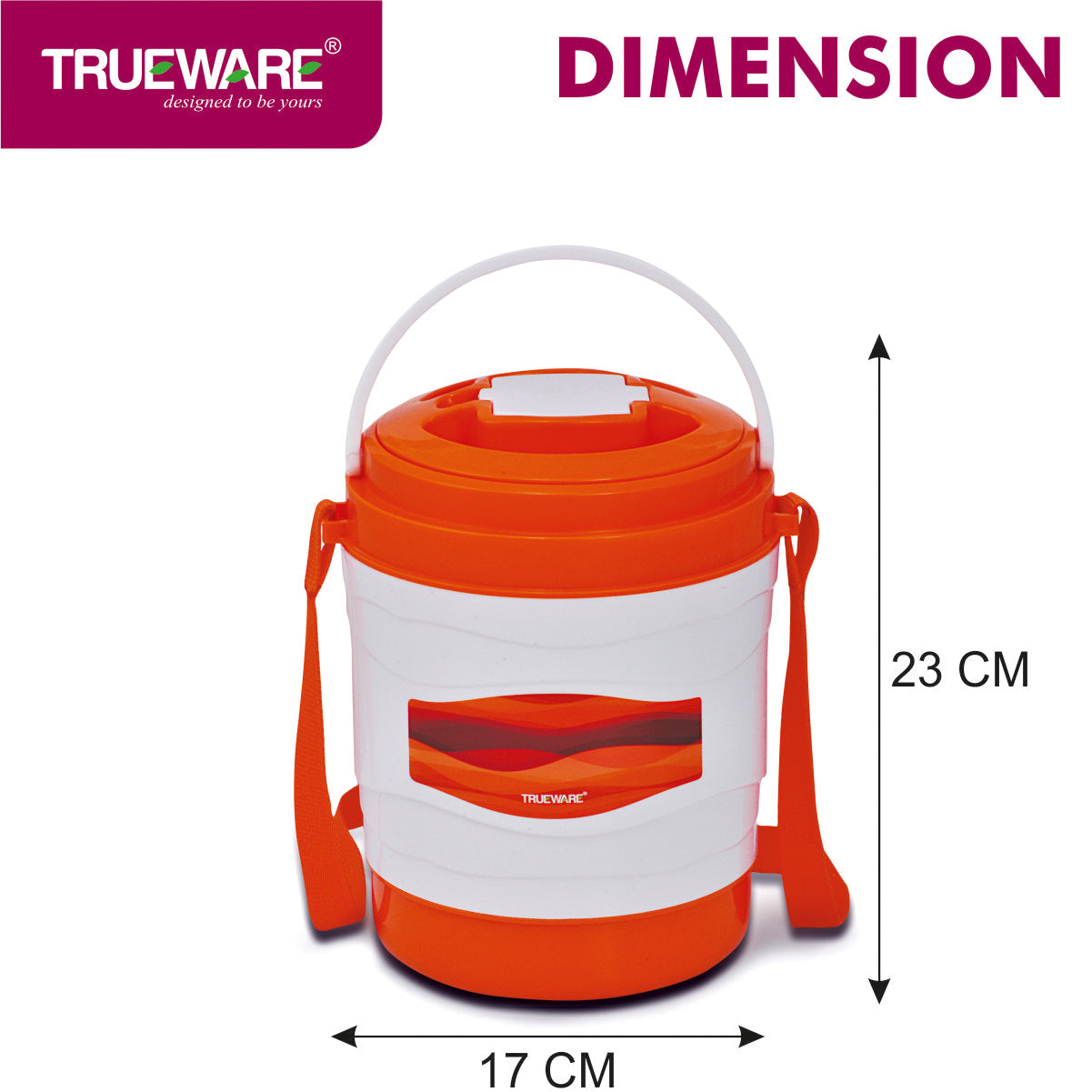 Trueware Marina 4 Lunch Box with 4 Steel Container, 300 ml X 4 Brown