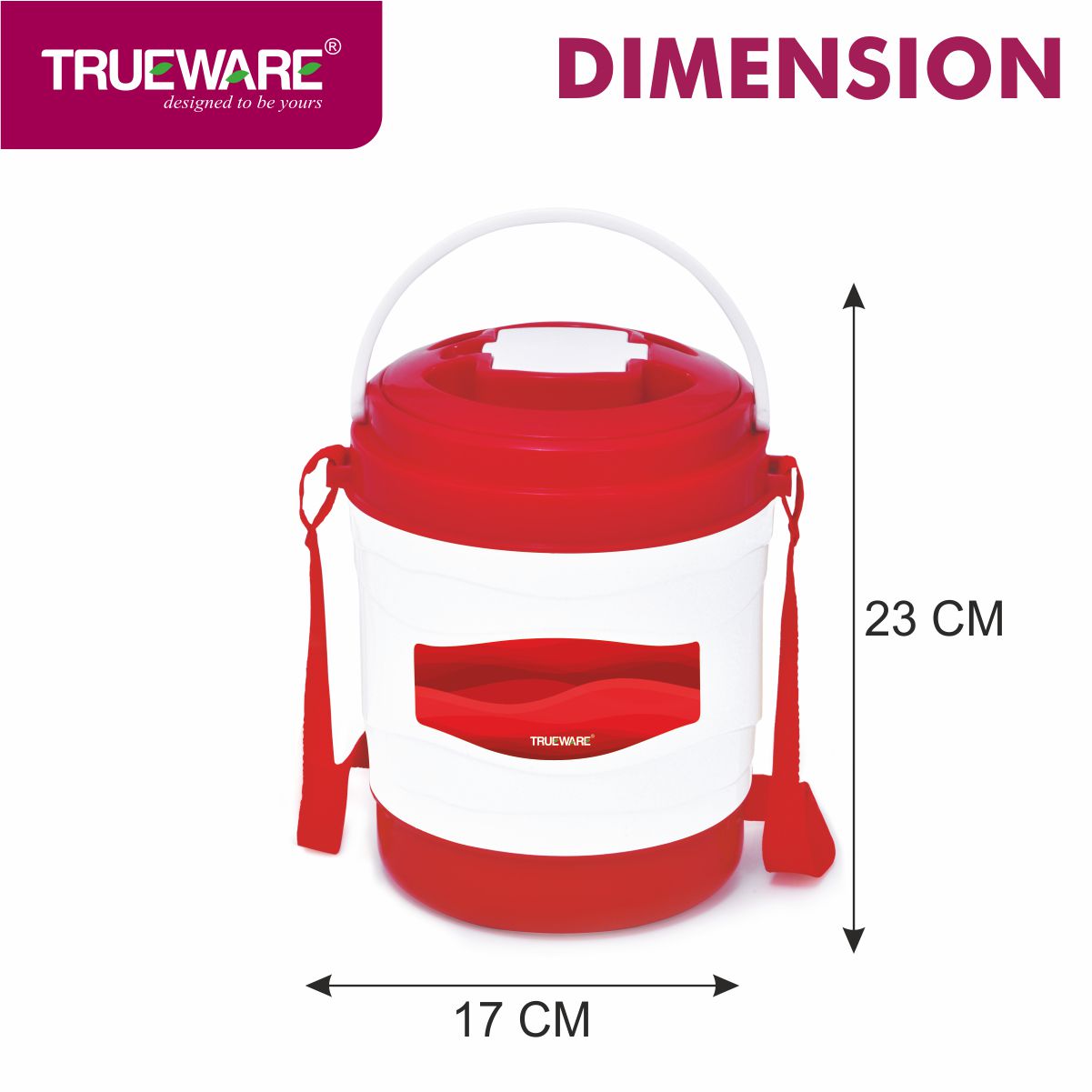 Trueware Marina 4 Lunch Box with 4 Steel Container, 300 ml X 4 Brown