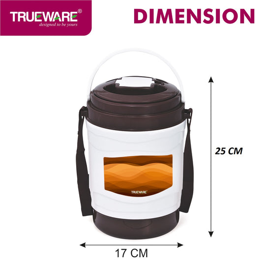 Trueware Marina 5 Lunch Box with 5 Steel Container, 300 ml X 5 Brown