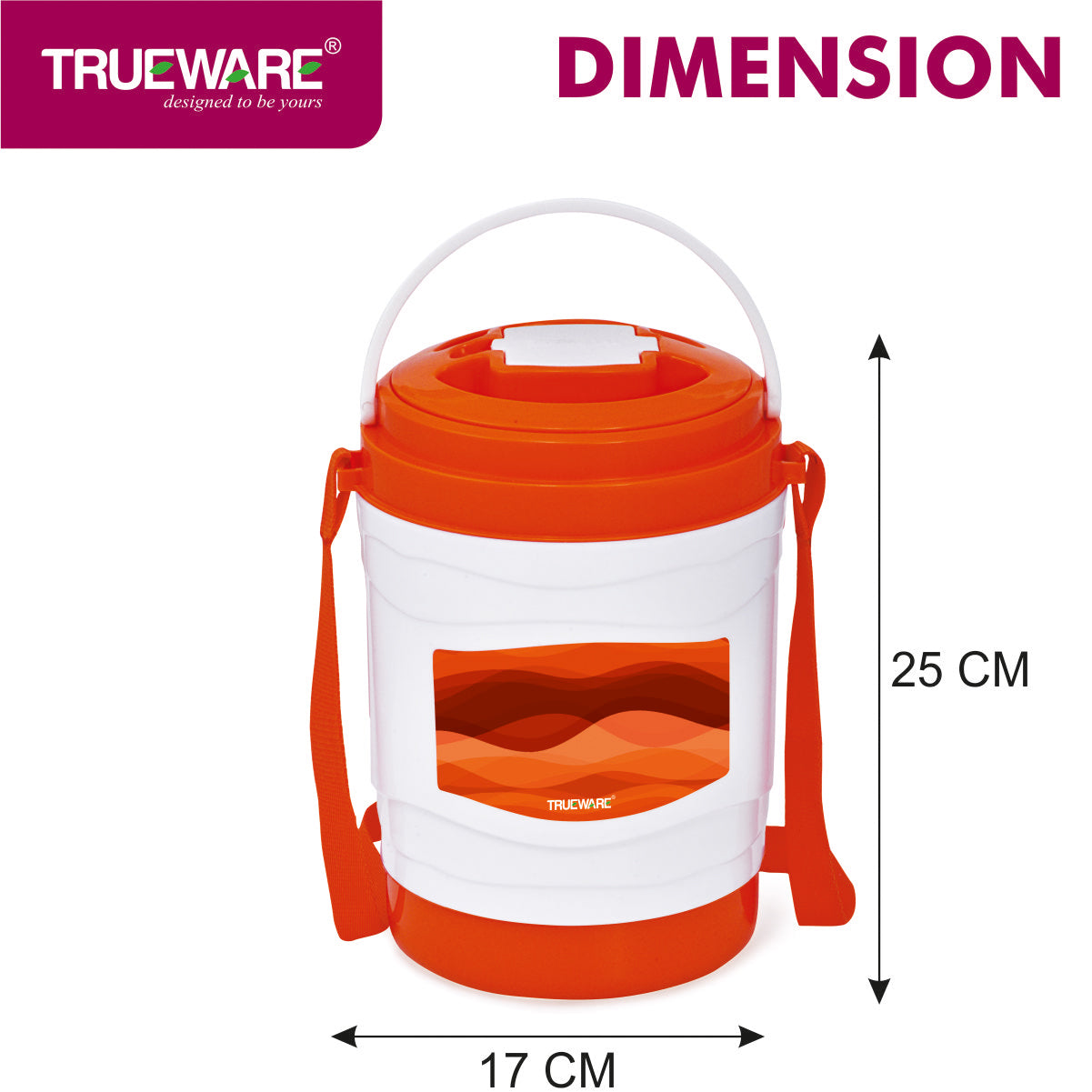 Trueware Marina 5 Lunch Box with 5 Steel Container, 300 ml X 5 Brown