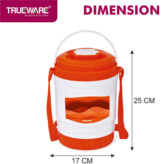 Trueware Marina 5 Lunch Box with 5 Steel Container, 300 ml X 5 Brown