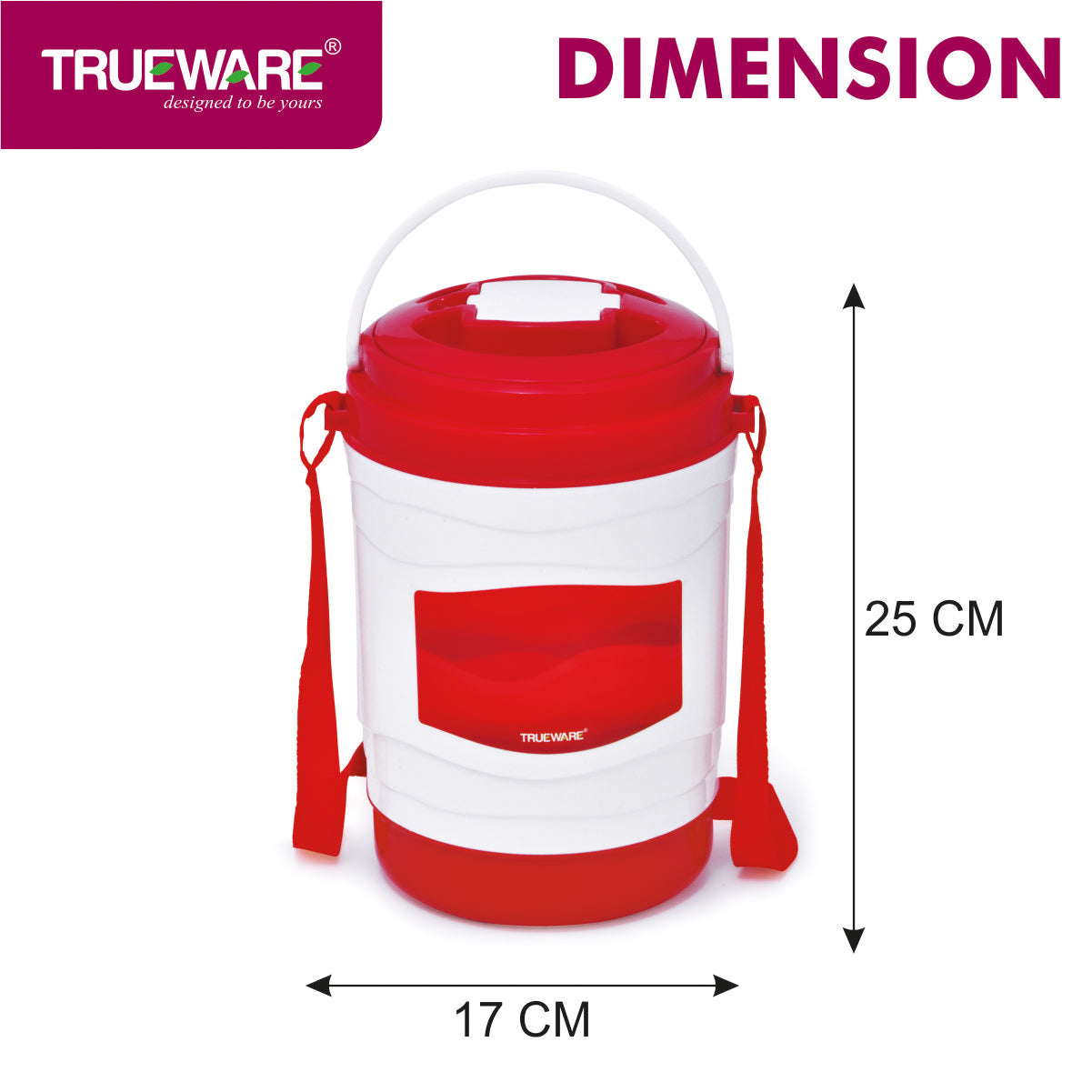 Trueware Marina 5 Lunch Box with 5 Steel Container, 300 ml X 5 Brown