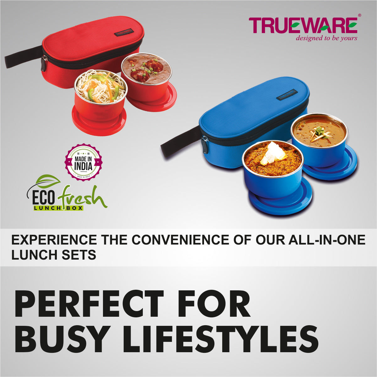 Lunch Box Eco Fresh 2Pcs Pp Silverline