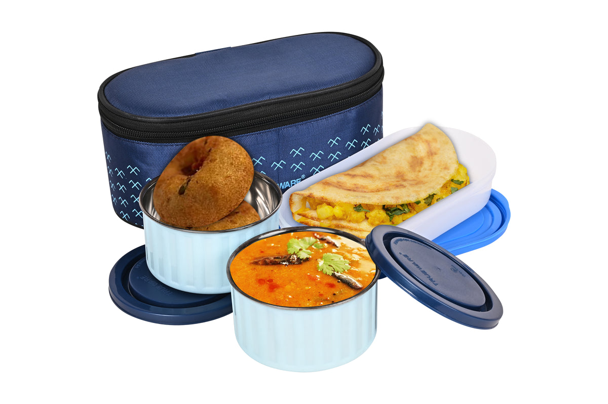 Trueware Day Time 2+1 Microsafe Lunch Box I 2 Containers + 1 Chapatti Box