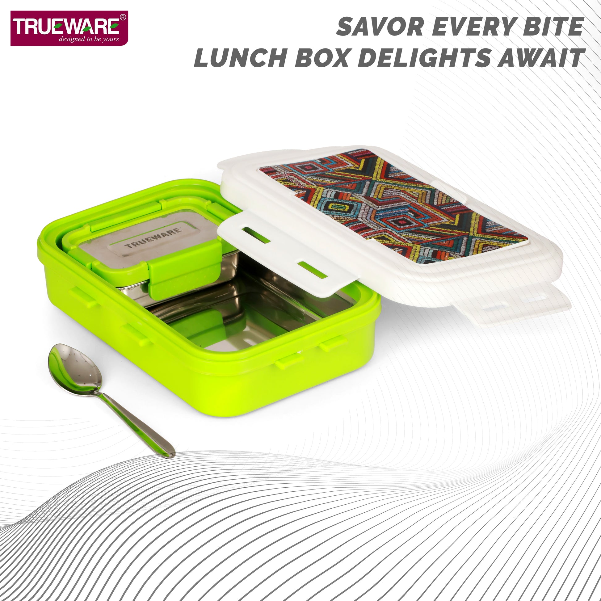 Trueware POKO Senior Steel Lee Pu Insulated Hot Lunch Box 900ML Big Container and 150 ML