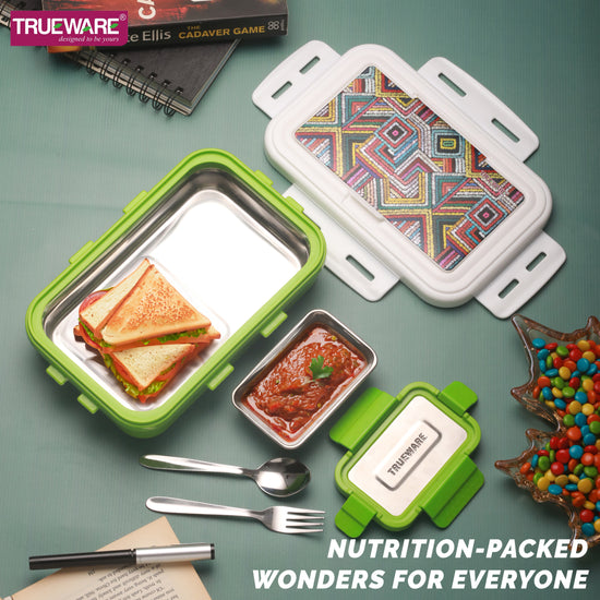 Trueware POKO Senior Steel Lee Pu Insulated Hot Lunch Box 900ML Big Container and 150 ML