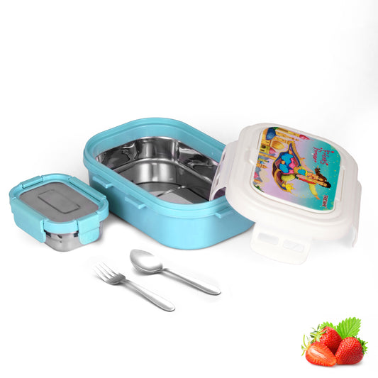 Trueware POKO Junior Steel Lee Pu Insulated Hot Lunch Box 600ML Big Container and 150 ML
