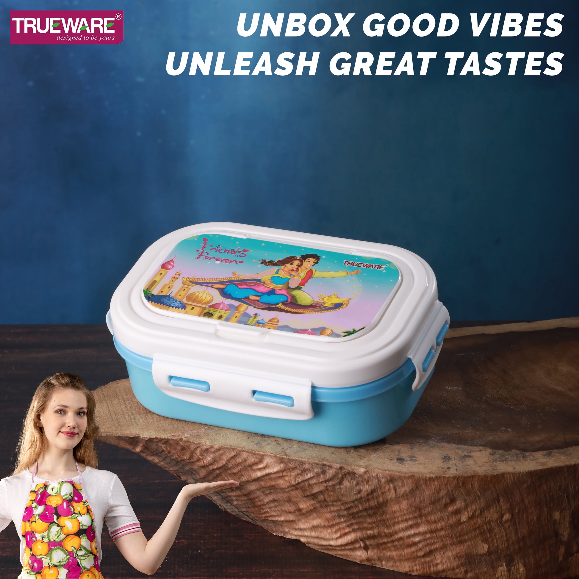 Trueware POKO Junior Steel Lee Pu Insulated Hot Lunch Box 600ML Big Container and 150 ML