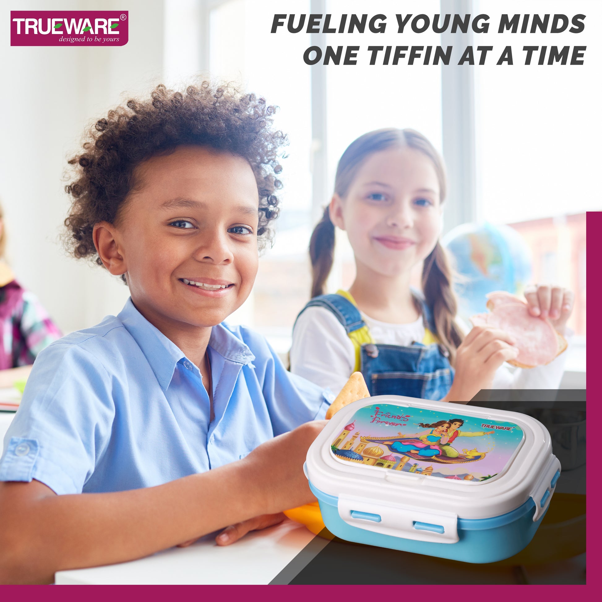 Trueware POKO Junior Steel Lee Pu Insulated Hot Lunch Box 600ML Big Container and 150 ML