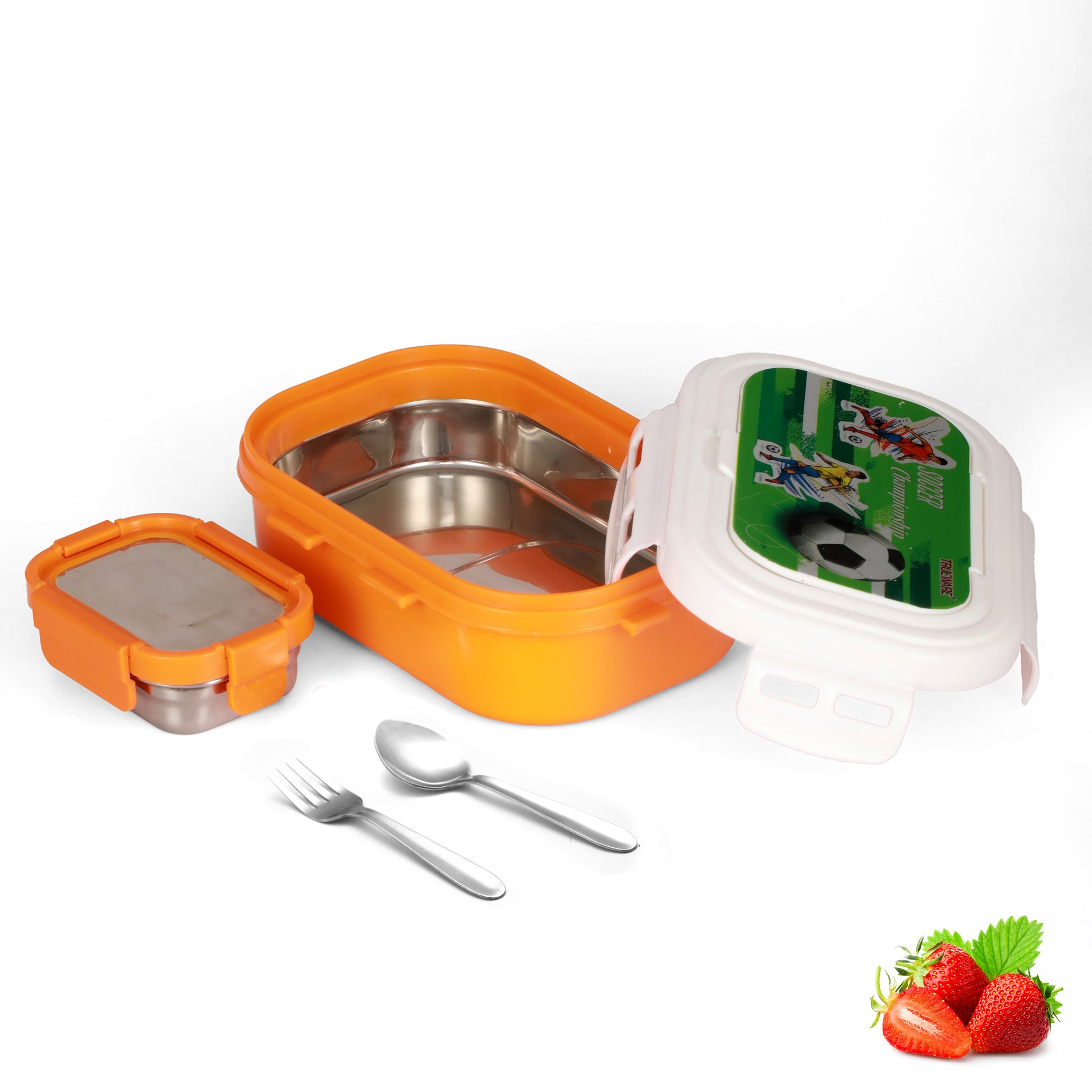 Trueware POKO Junior Steel Lee Pu Insulated Hot Lunch Box 600ML Big Container and 150 ML