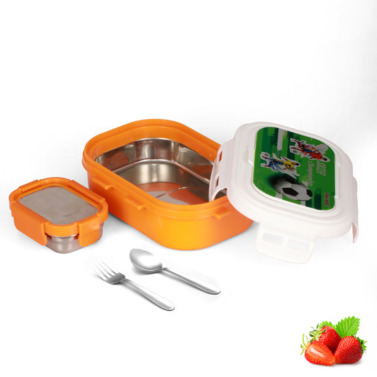 Trueware POKO Junior Steel Lee Pu Insulated Hot Lunch Box 600ML Big Container and 150 ML