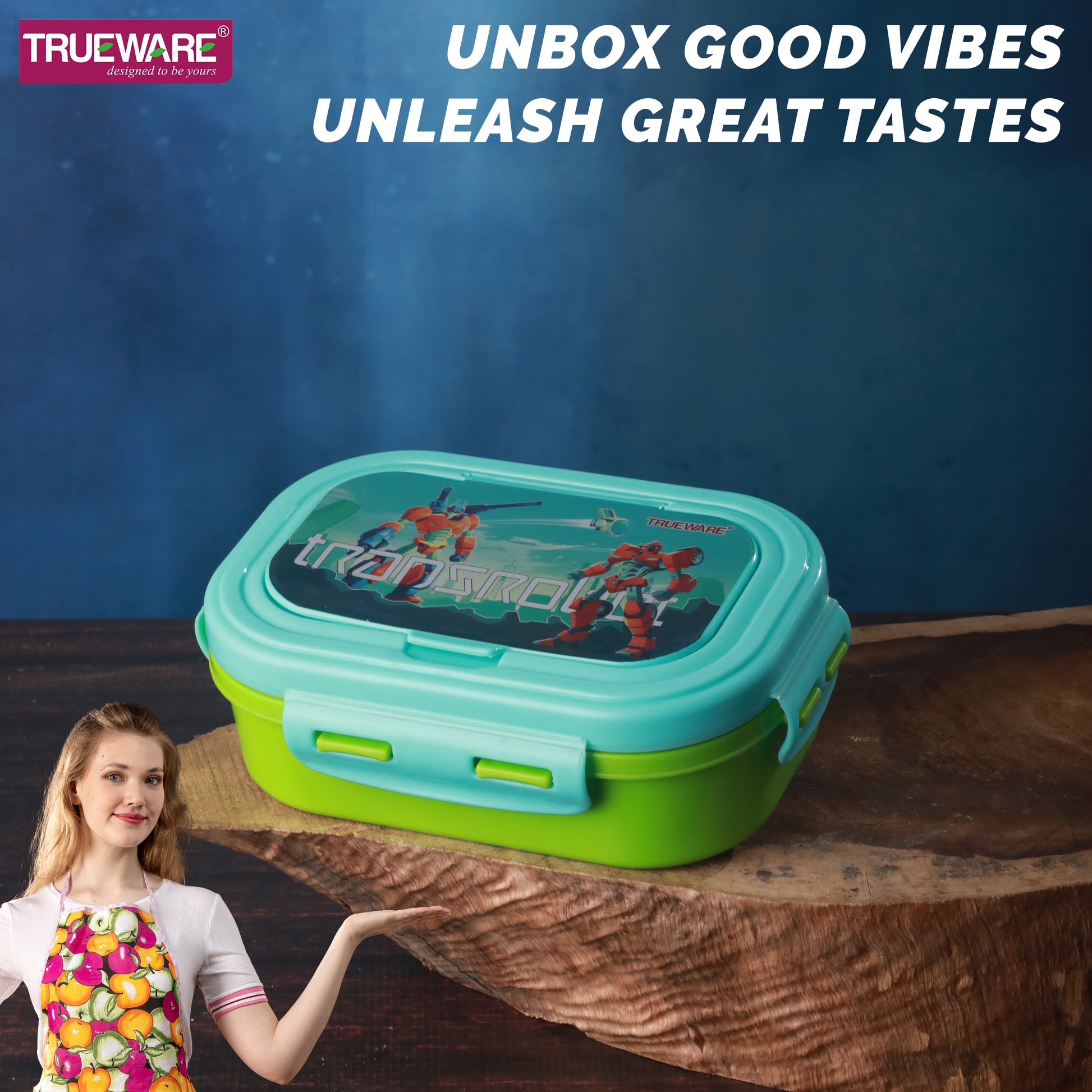 Trueware POKO Junior Steel Lee Pu Insulated Hot Lunch Box 600ML Big Container and 150 ML