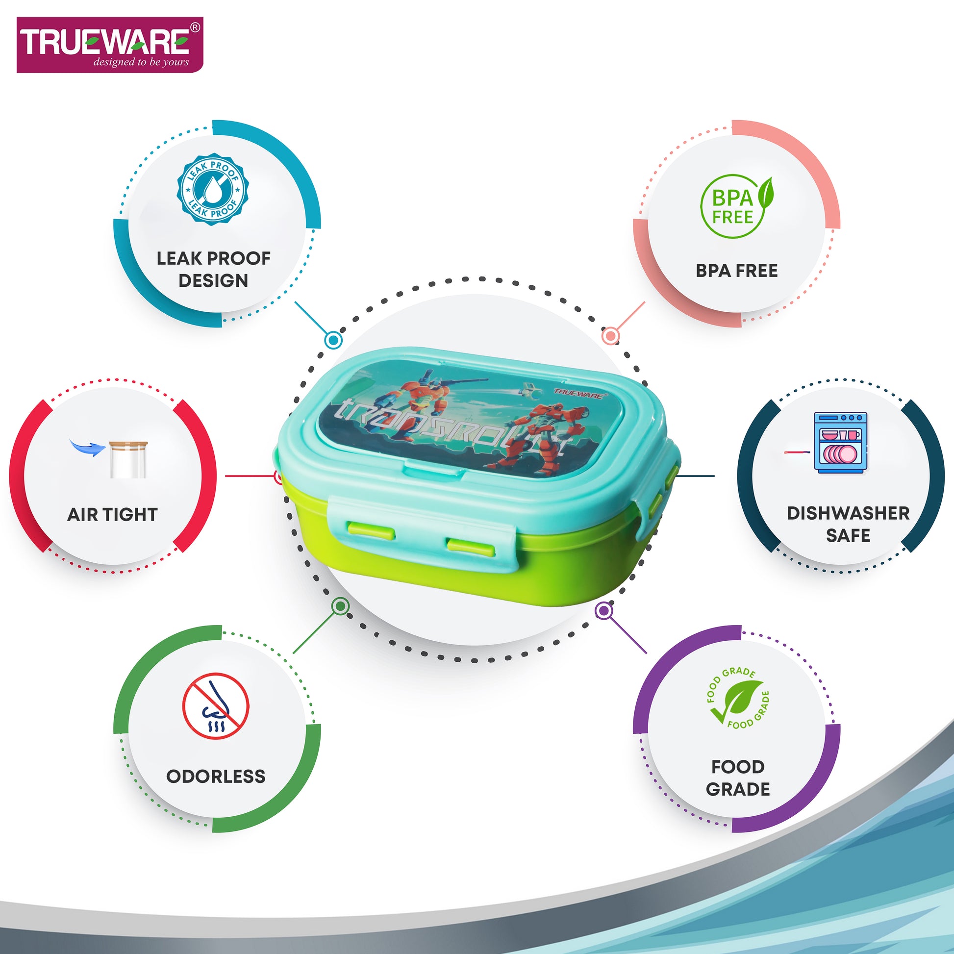 Trueware POKO Junior Steel Lee Pu Insulated Hot Lunch Box 600ML Big Container and 150 ML