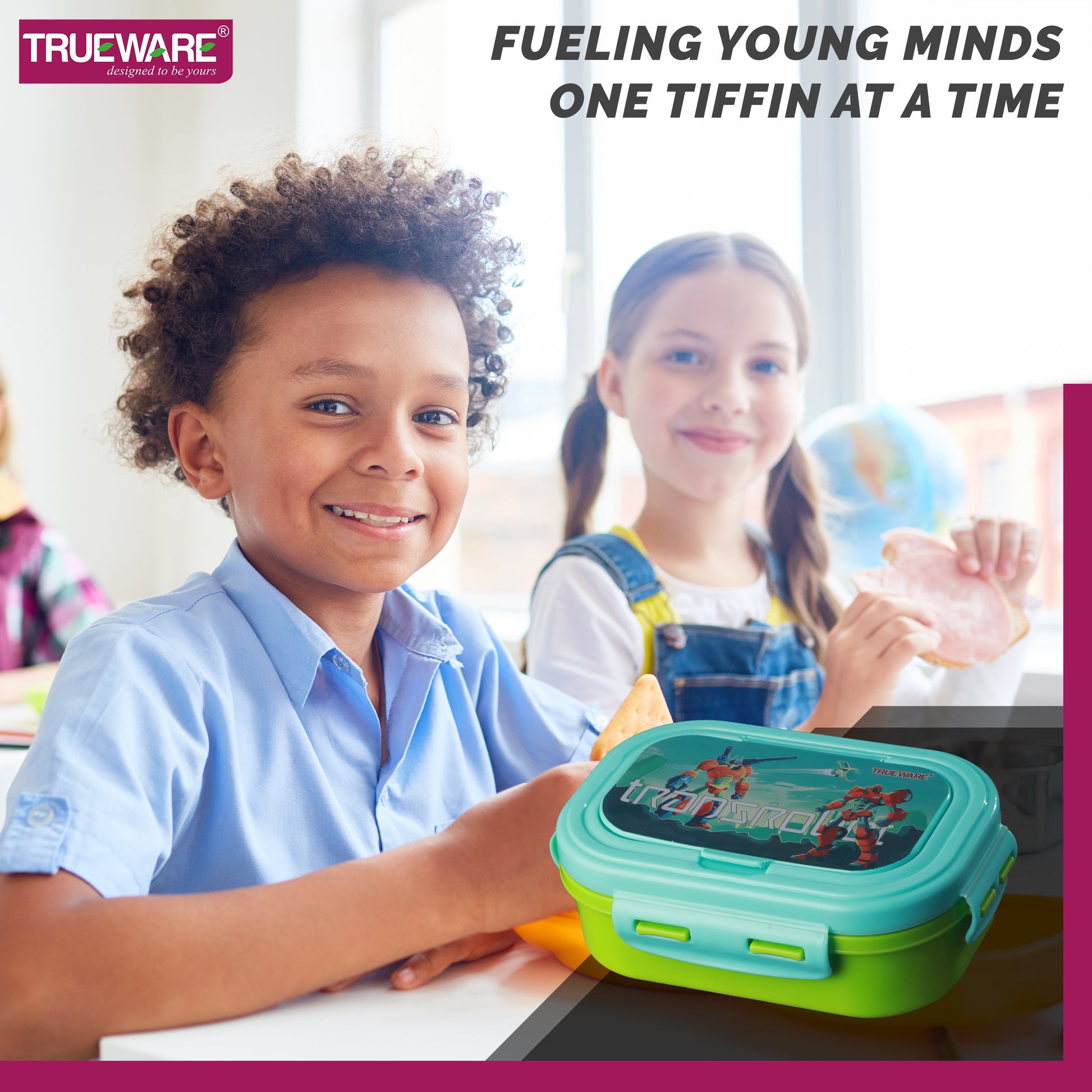Trueware POKO Junior Steel Lee Pu Insulated Hot Lunch Box 600ML Big Container and 150 ML
