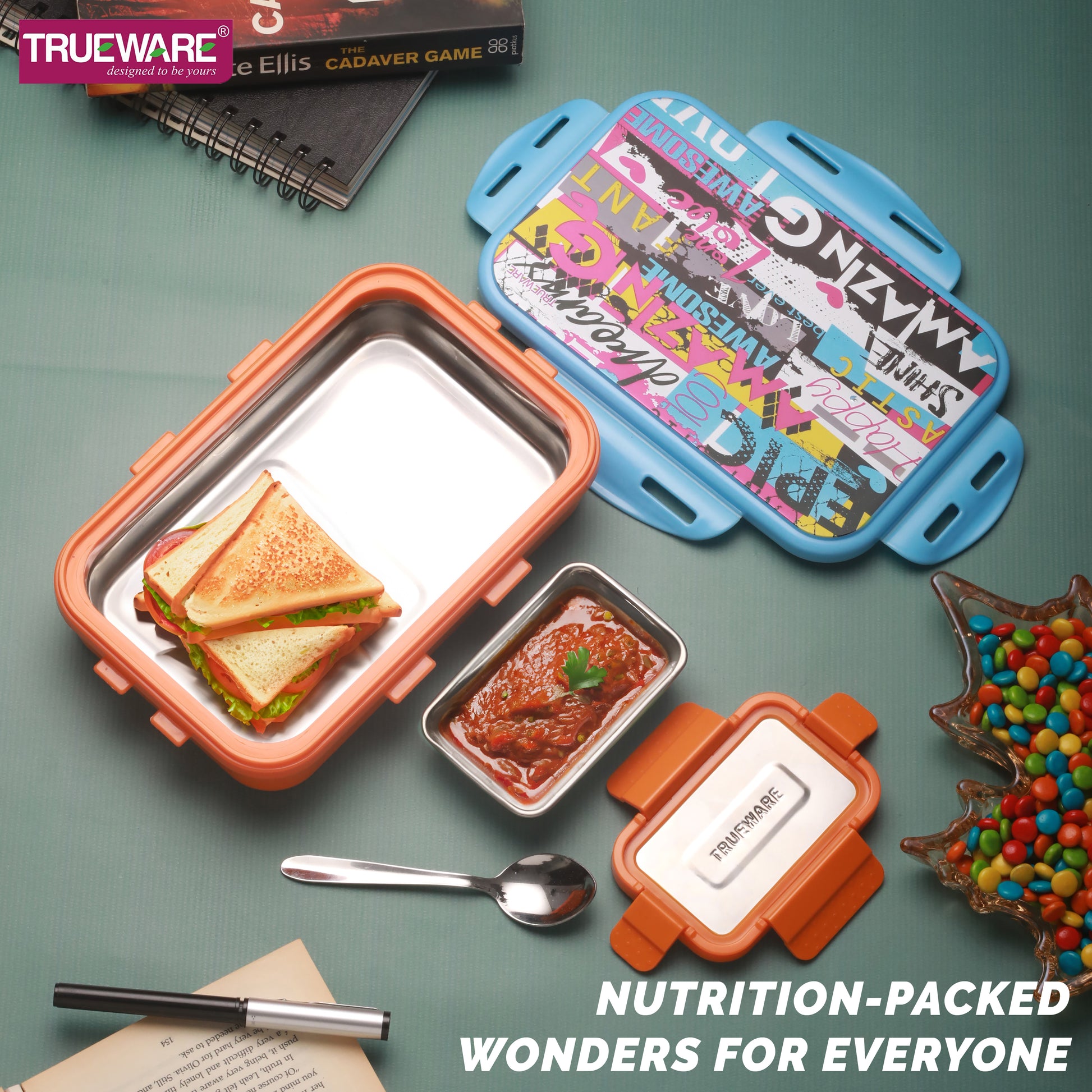 Trueware KOKO Senior Steel Lee Pu Insulated Hot Lunch Box 900ML Big Container and 150 ML
