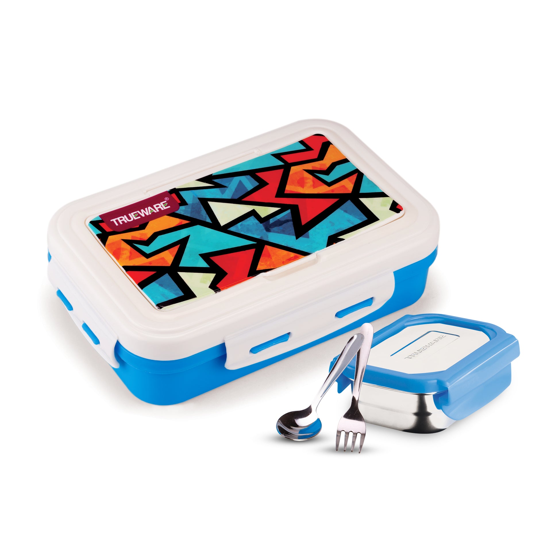 Trueware POKO Mint Junior Steel Lee Pu Insulated Hot Lunch Box 600ML Big Container and 150 ML Veggie Container