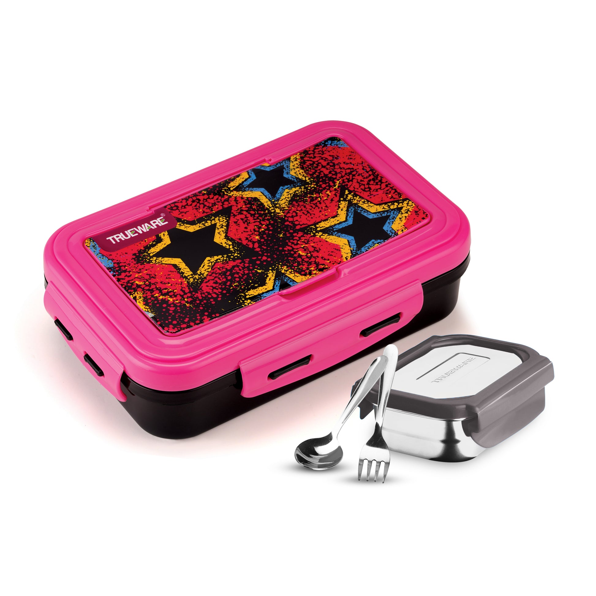 Trueware POKO Mint Junior Steel Lee Pu Insulated Hot Lunch Box 600ML Big Container and 150 ML Veggie Container