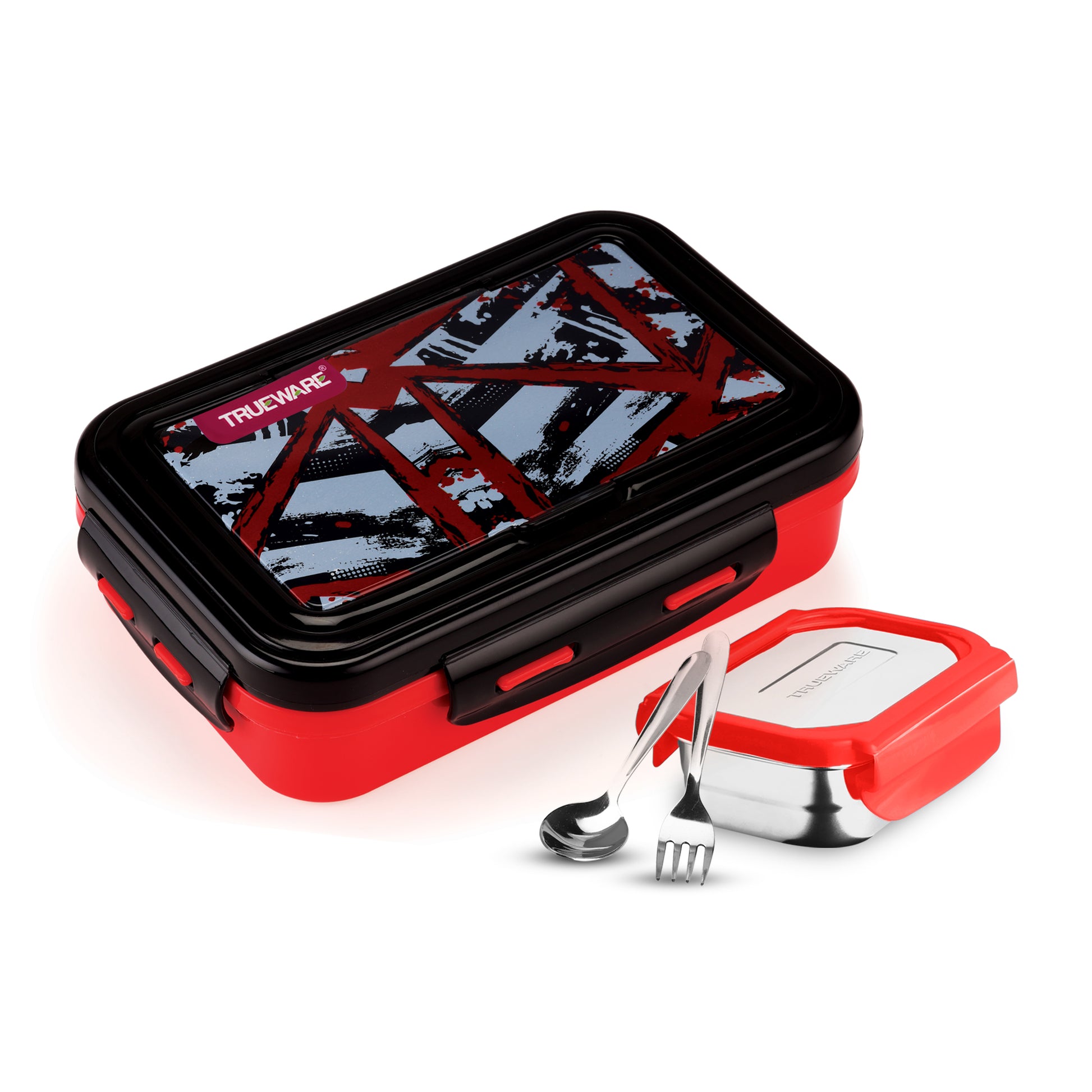 Trueware POKO Mint Junior Steel Lee Pu Insulated Hot Lunch Box 600ML Big Container and 150 ML Veggie Container