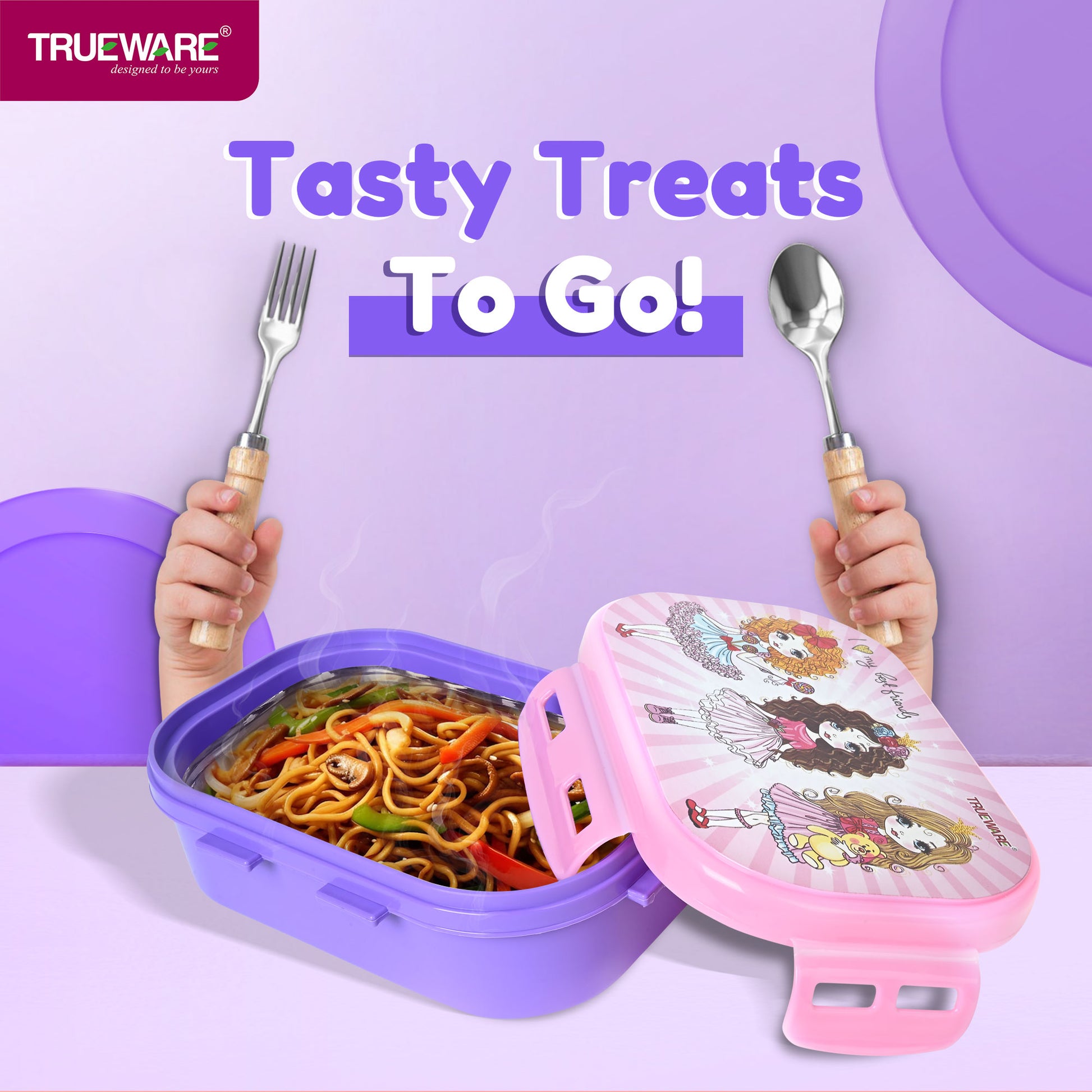 Trueware Byte Steel Lee Pu Insulated Hot Lunch Box 600ML Big Container & 150 ML Container