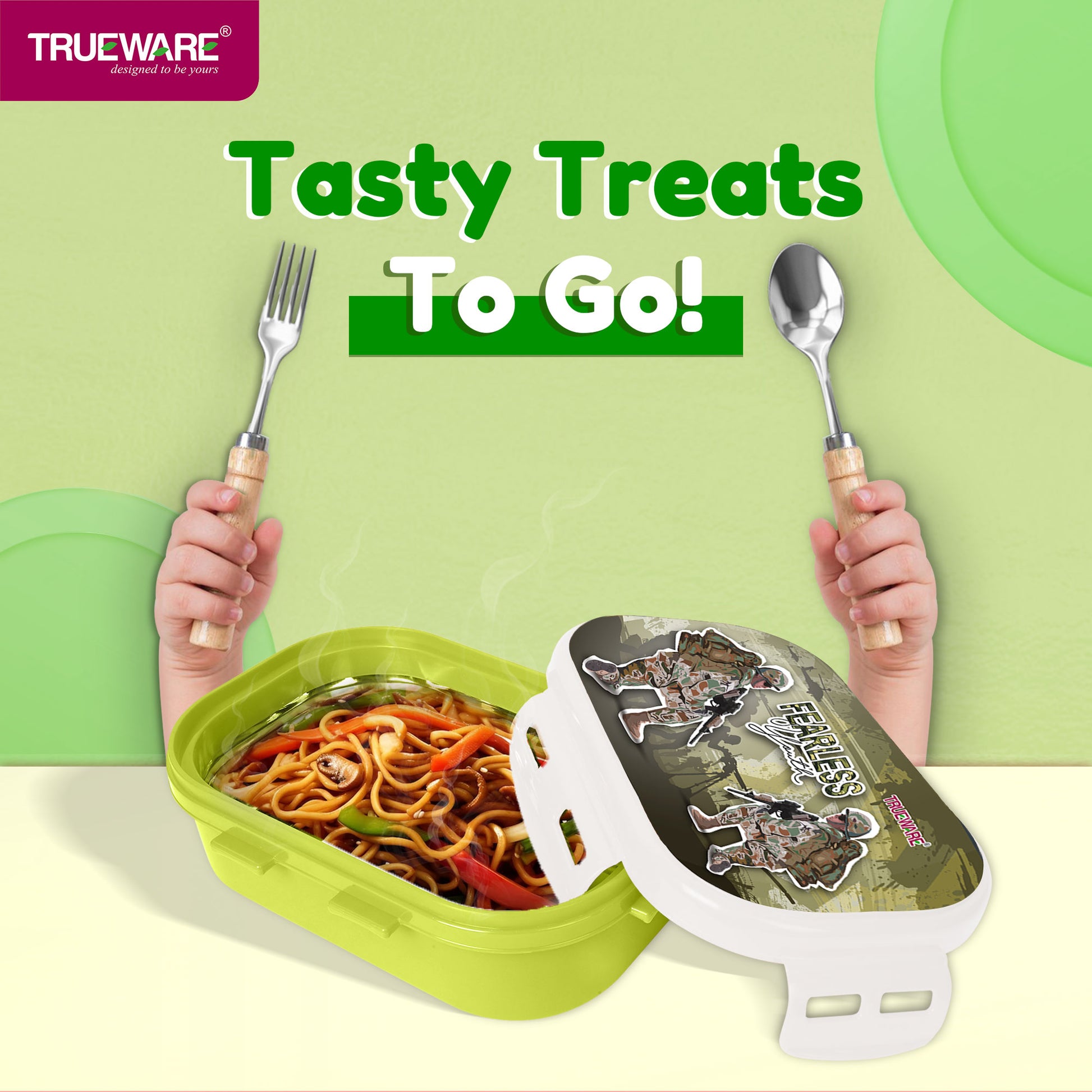 Trueware Byte Steel Lee Pu Insulated Hot Lunch Box 600ML Big Container & 150 ML Container