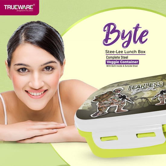 Trueware Byte Steel Lee Pu Insulated Hot Lunch Box 600ML Big Container & 150 ML Container