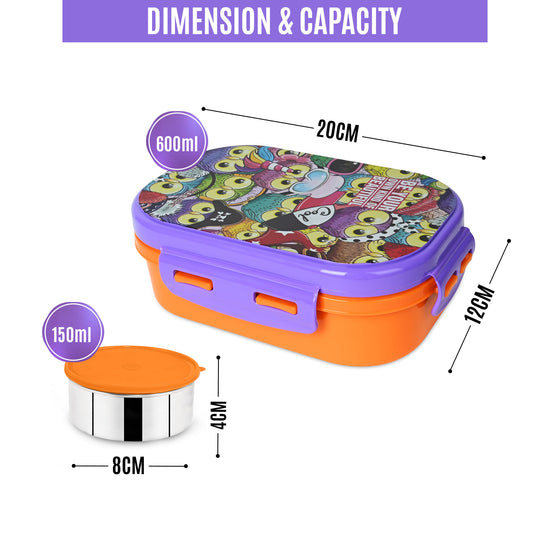 Trueware Byte Steel Lee Pu Insulated Hot Lunch Box 600ML Big Container & 150 ML Container