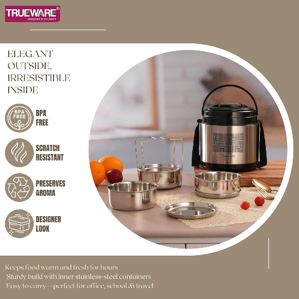 Trueware Legend 3 Stainless Steel Lunch Box | 3 × 300 ml
