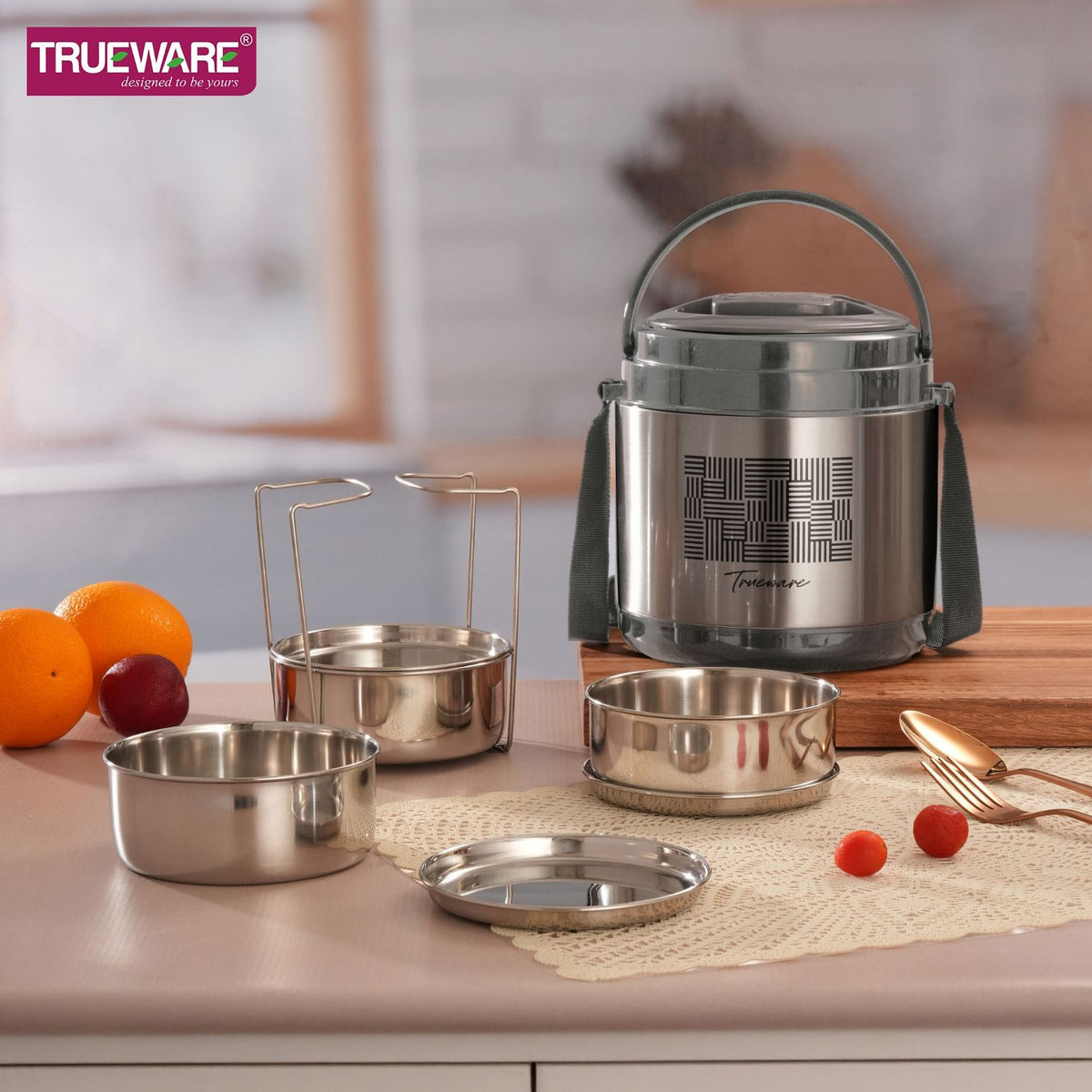 Trueware Legend 3 Stainless Steel Lunch Box | 3 × 300 ml