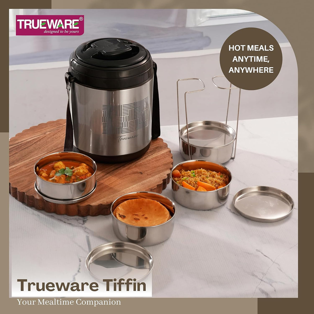 Trueware Legend 3 Stainless Steel Lunch Box | 3 × 300 ml